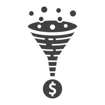 Conversion rate glyph icon, seo and development Illustrazione stock