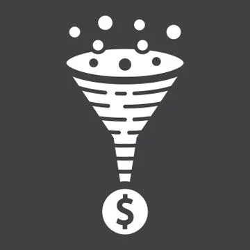 Conversion rate glyph icon, seo and development イラスト素材