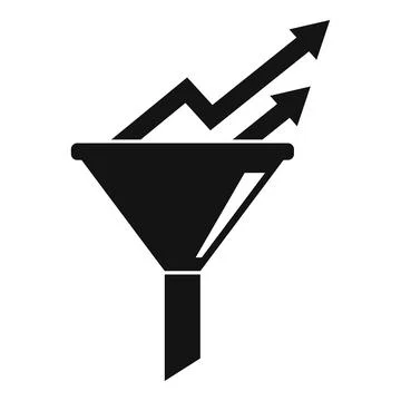 Conversion rate graph funnel icon, simple style Stock Illustration