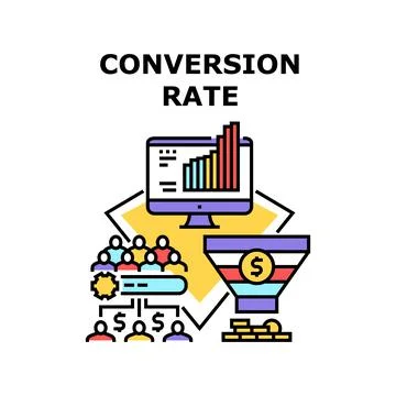 Conversion rate icon vector illustration Stock Illustration