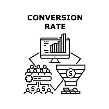 Conversion rate icon vector illustration 스톡 일러스트