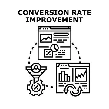 Conversion rate improvement process for marketing optimization Stock Illustration
