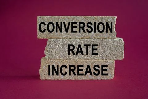 Conversion rate increase symbol. Concept words Conversion rate increase Stock-Fotos