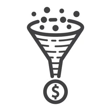 Conversion rate line icon, seo and development Stockillustratie