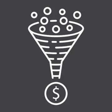 Conversion rate line icon, seo and development Stock Illustration