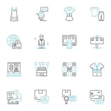 Conversion rate linear icons set. Optimization, Analytics, Revenue, Traffic Illustrazione stock