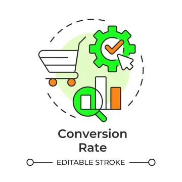 Conversion rate multi color concept icon Stock Illustration