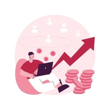 Conversion rate optimization abstract concept vector illustration. Illustrazione stock