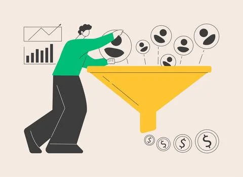 Conversion rate optimization abstract concept vector illustration. Stock Illustration