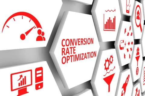 Conversion rate optimization concept cell background 3d illustration Stock Illustration