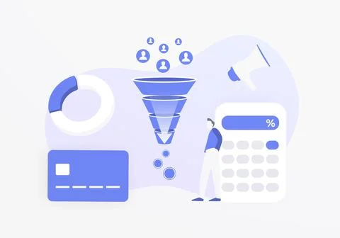 Conversion Rate Optimization concept. Generating new leads, increase Stock Illustration