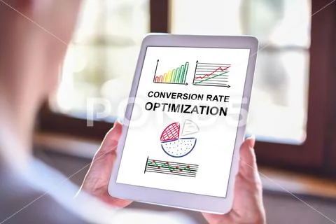 Conversion rate optimization concept on a tablet Stock Photos