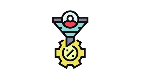 Conversion rate optimization cro color icon animation Stock Footage 326102641