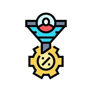 Conversion rate optimization cro color icon vector illustration Illustrazione stock