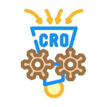 Conversion rate optimization cro color icon vector illustration Illustrazione stock