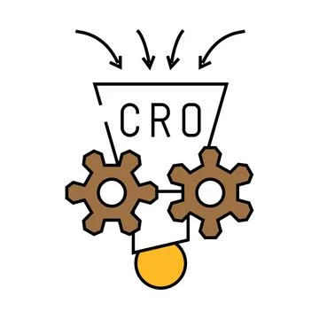 Conversion rate optimization cro icon color illustration Stock Illustration