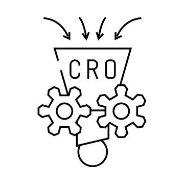 Conversion rate optimization cro line icon vector illustration Stock Illustration