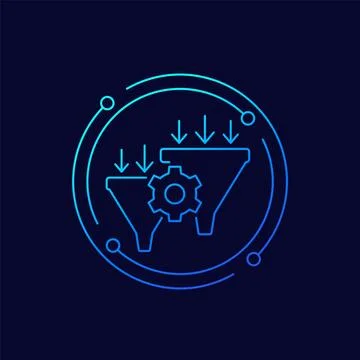 Conversion rate optimization icon, CRO line design Stock Illustration