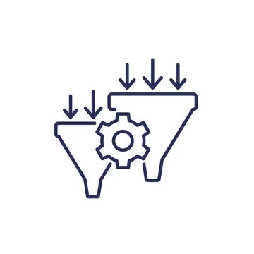 Conversion rate optimization icon, CRO line vector Stock Illustration