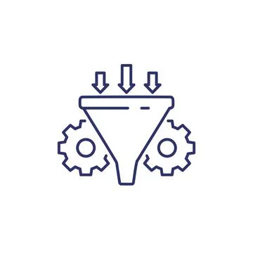 Conversion rate optimization icon, line vector art Stock Illustration