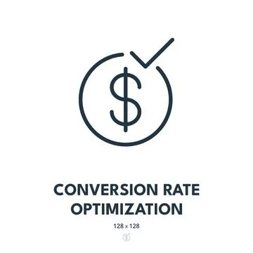 Conversion Rate Optimization Icon. Sales, Convert, Funnel. Editable Stroke Stock Illustration