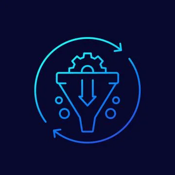 Conversion rate optimization, line vector icon Stock Illustration