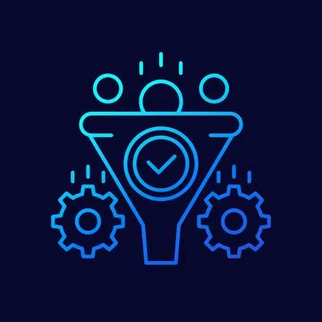 Conversion rate optimization or CRO line icon Stock Illustration