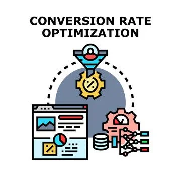 Conversion rate optimization process for digital marketing success Illustrazione stock