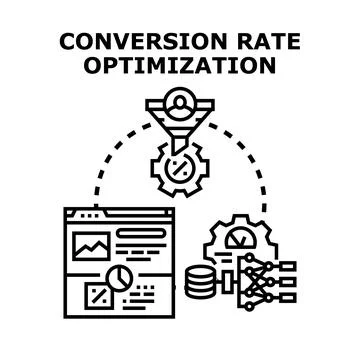 Conversion rate optimization process for digital marketing success Stock Illustration