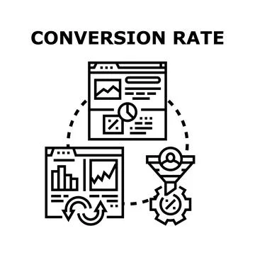 Conversion rate optimization process for digital marketing Stock Illustration