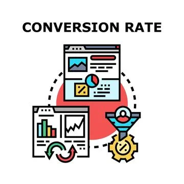 Conversion rate optimization process for digital marketing Stock Illustration