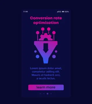 Conversion rate optimization, sales funnel banner 스톡 일러스트