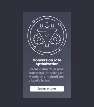 Conversion rate optimization, sales funnel banner 스톡 일러스트