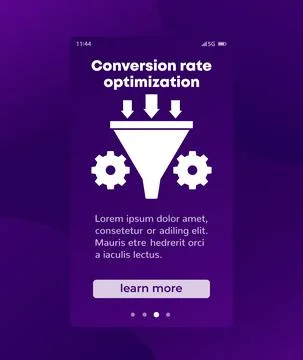 Conversion rate optimization, sales funnel banner 스톡 일러스트