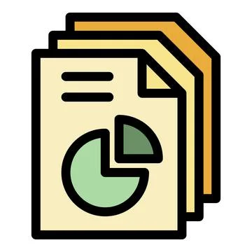 Conversion rate papers icon color outline vector Stock Illustration