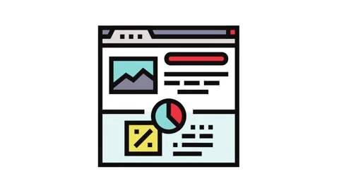 Conversion rate seo color icon animation Stock Footage 326113194