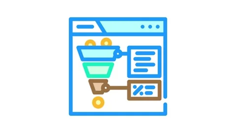 Conversion rate seo color icon animation Stock Footage 327265002