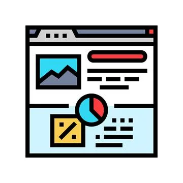 Conversion rate seo color icon vector illustration Illustrazione stock