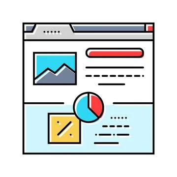 Conversion rate seo color icon vector illustration Stock Illustration