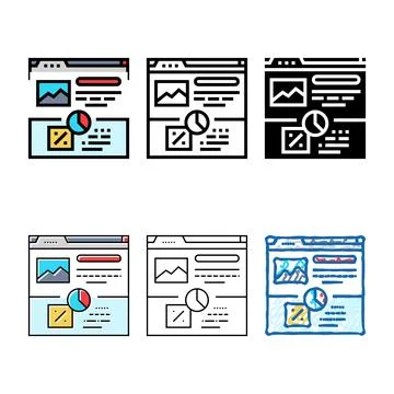 Conversion rate seo color icon vector styles Stock Illustration