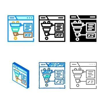 Conversion rate seo color pack icon vector Stock Illustration