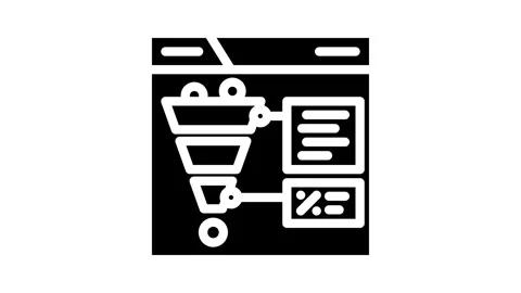 Conversion rate seo glyph icon animation Stock Footage 326741316