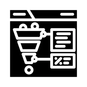 Conversion rate seo glyph icon vector illustration Stock Illustration
