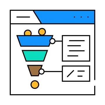 Conversion rate seo icon color illustration Stock Illustration