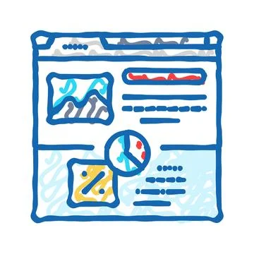 Conversion rate seo icon doodle illustration イラスト素材