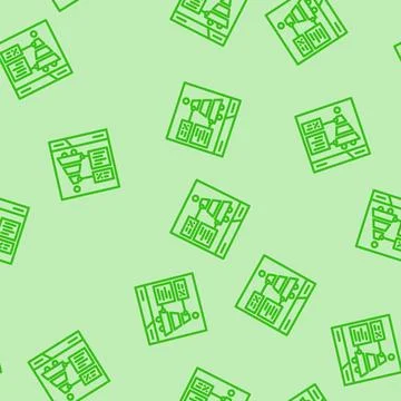 Conversion rate seo line vector seamless pattern Illustrazione stock
