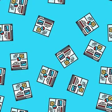 Conversion rate seo vector seamless pattern Stock Illustration