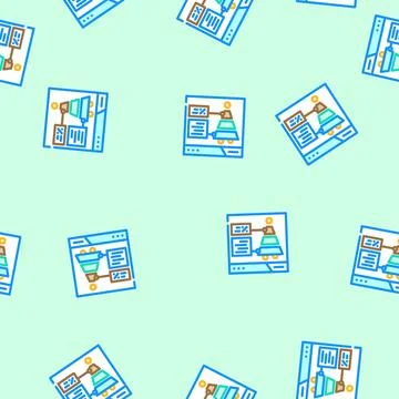 Conversion rate seo vector seamless pattern Illustrazione stock