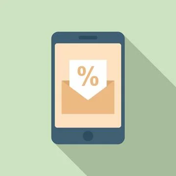 Conversion rate smartphone icon, flat style Stock Illustration