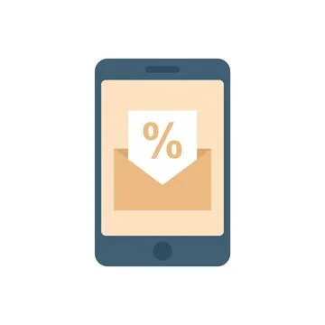 Conversion rate smartphone icon flat isolated vector Stock Illustration